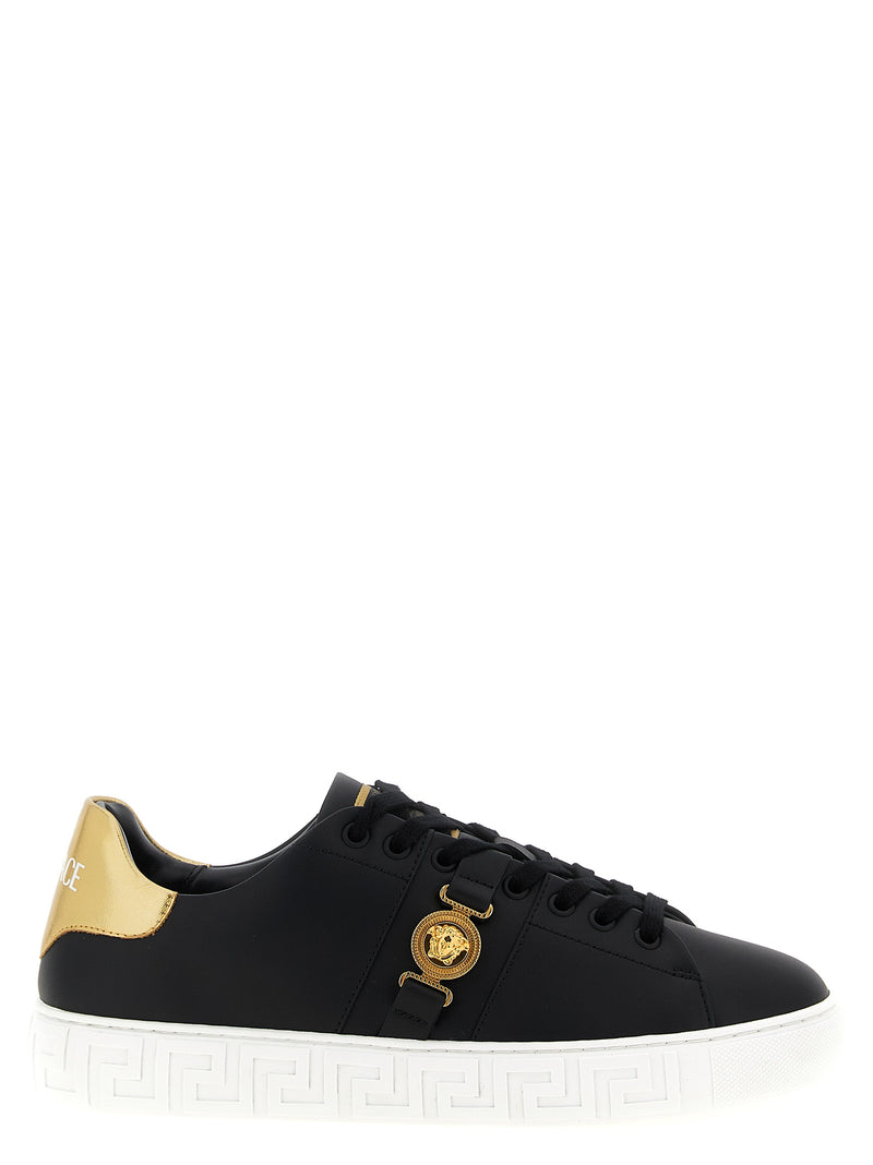 Baskets basses en nylon noir Versace