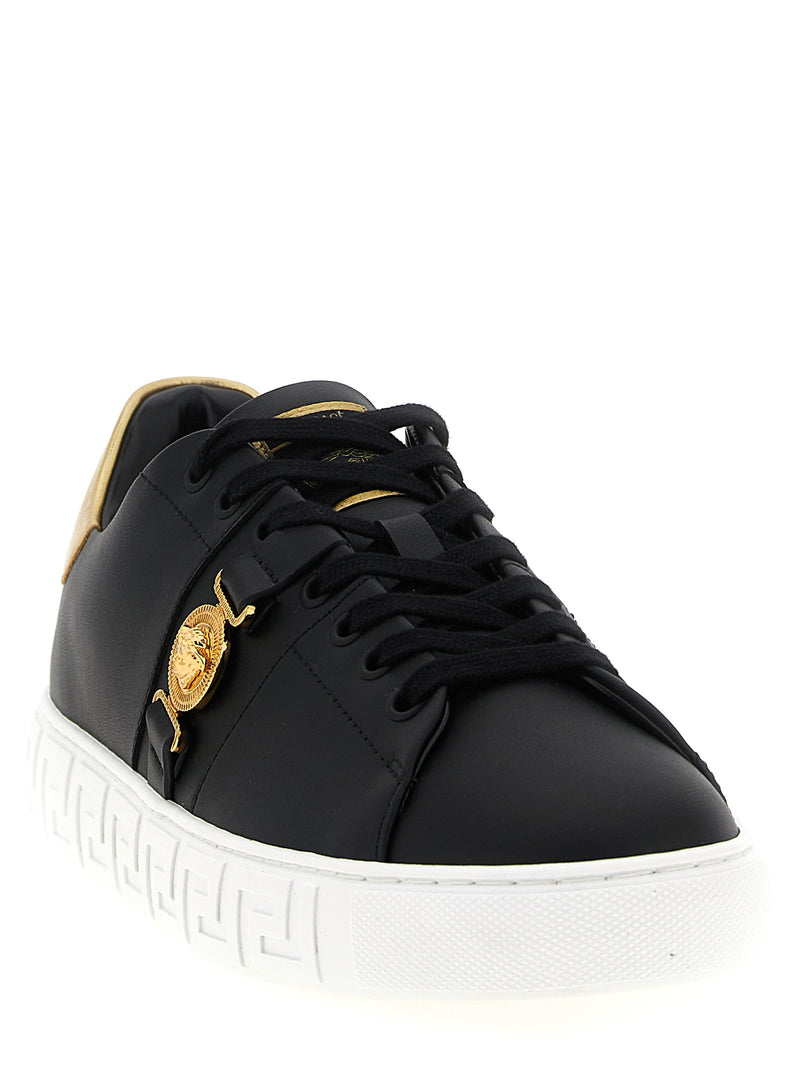 Baskets basses en nylon noir Versace