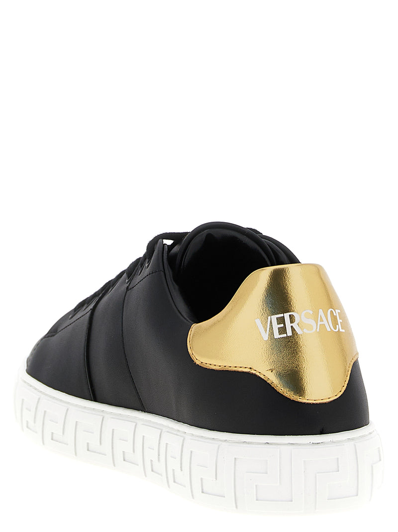 Baskets basses en nylon noir Versace