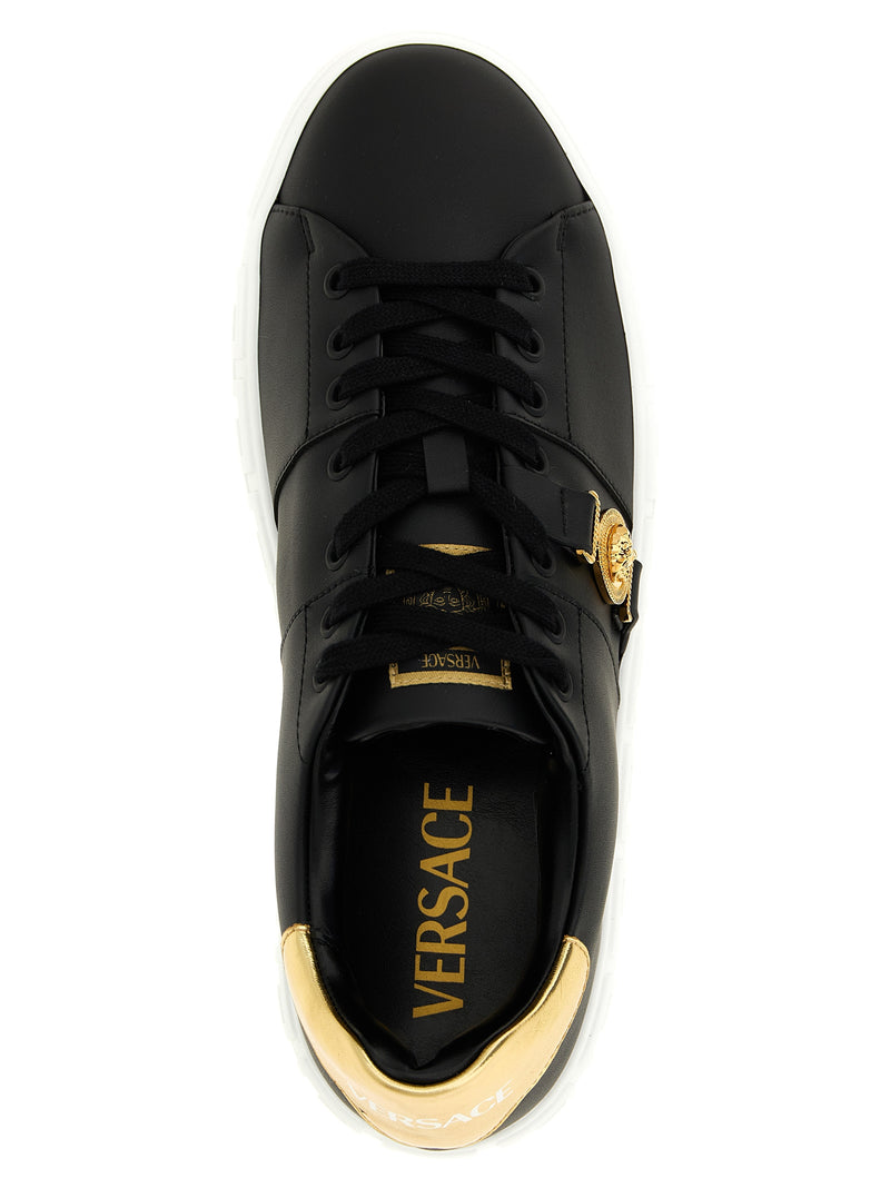 Baskets basses en nylon noir Versace