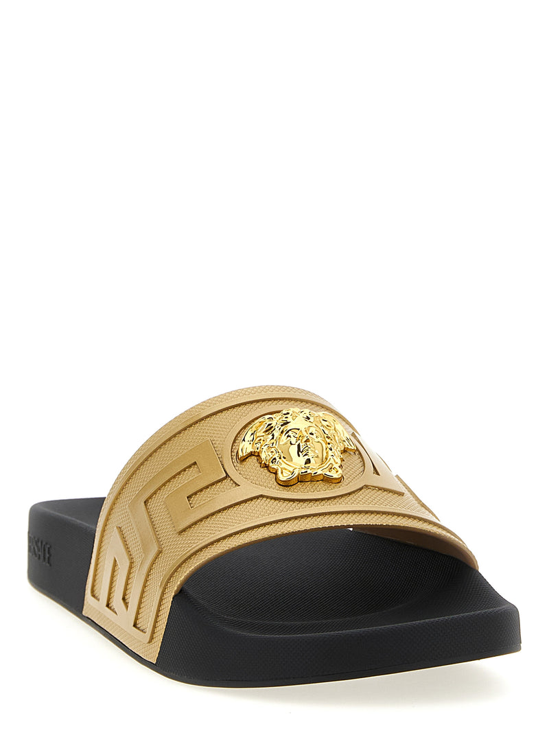 Versace Gold Glass Slides