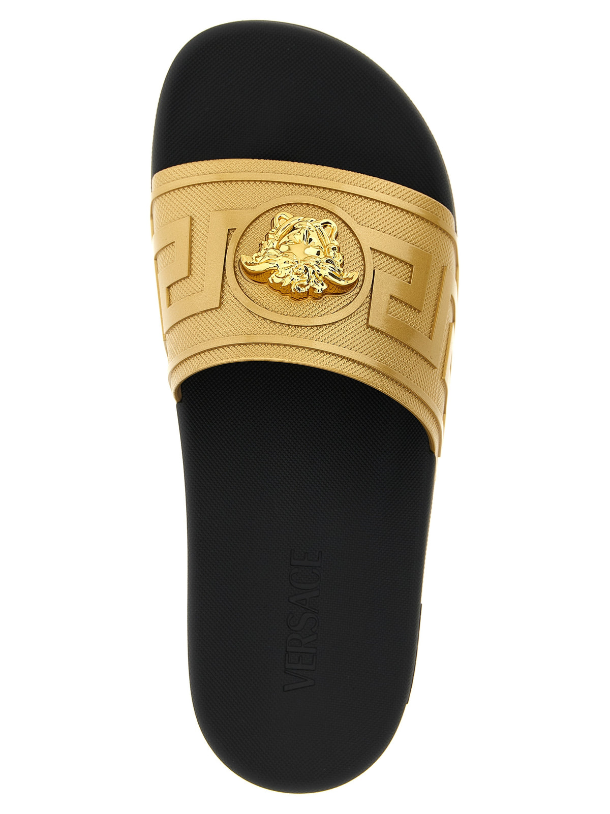 Mules en verre doré Versace