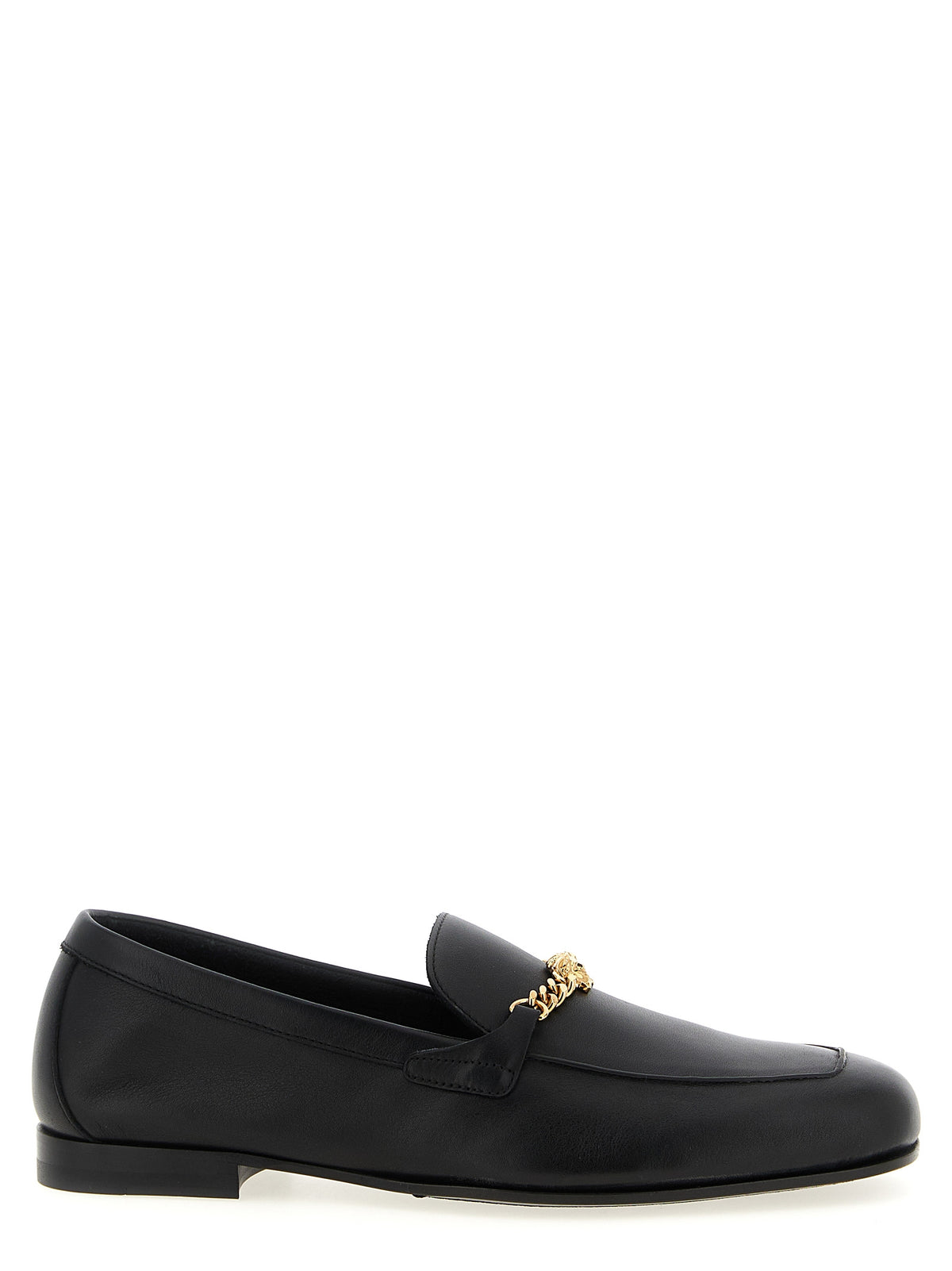 Versace Black Calfskin Slip-On Loafers for Men
