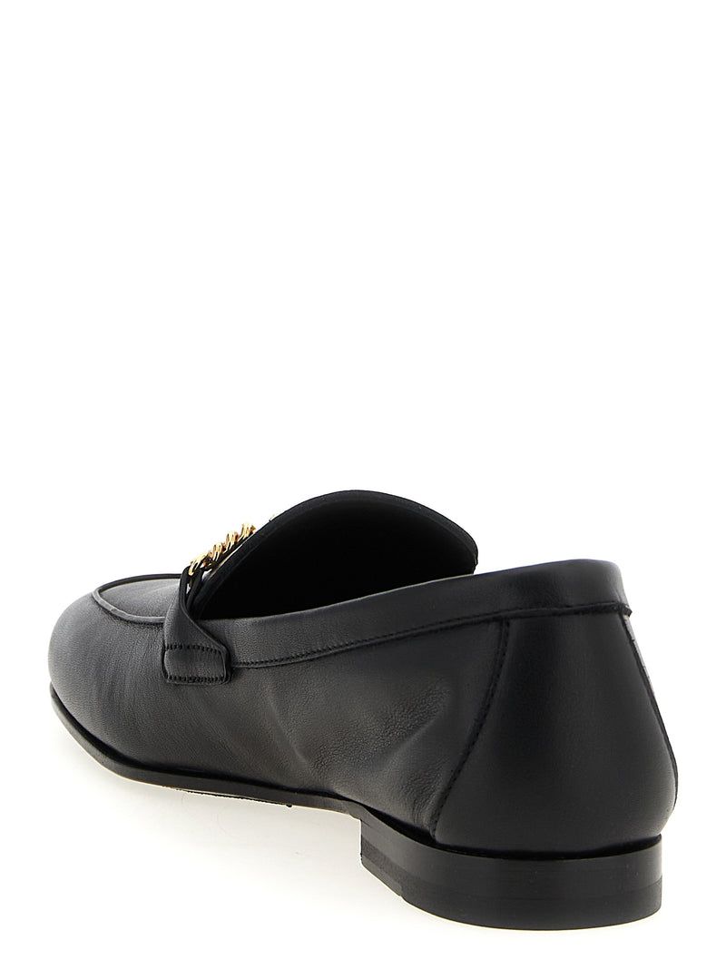 Versace Black Calfskin Slip-On Loafers for Men