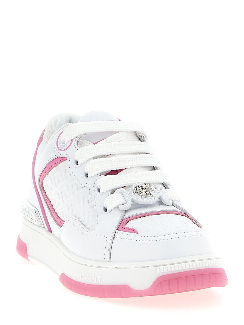 Versace Biggie Basket Multicolor Calfskin Sneakers for Women