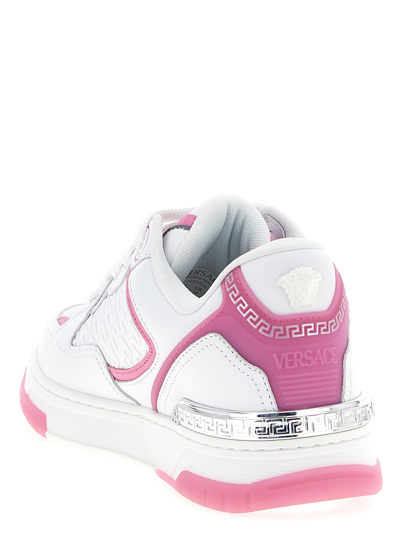 Versace Biggie Basket Multicolor Calfskin Sneakers for Women