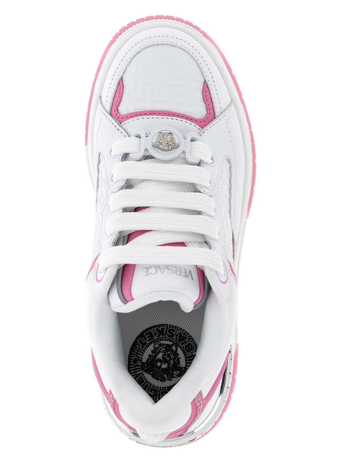 Versace Biggie Basket Multicolor Calfskin Sneakers for Women