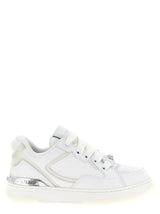 Versace White Calfskin Biggie Basket Low Top Sneakers