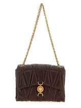 Sac à épaule en cuir d'agneau marron Versace ‘Kleio’