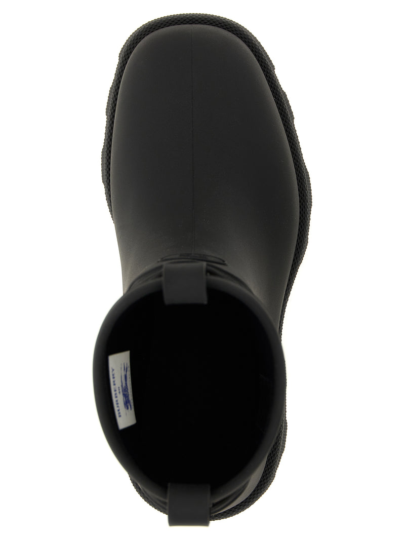 Burberry Black Rubber Ankle Boots