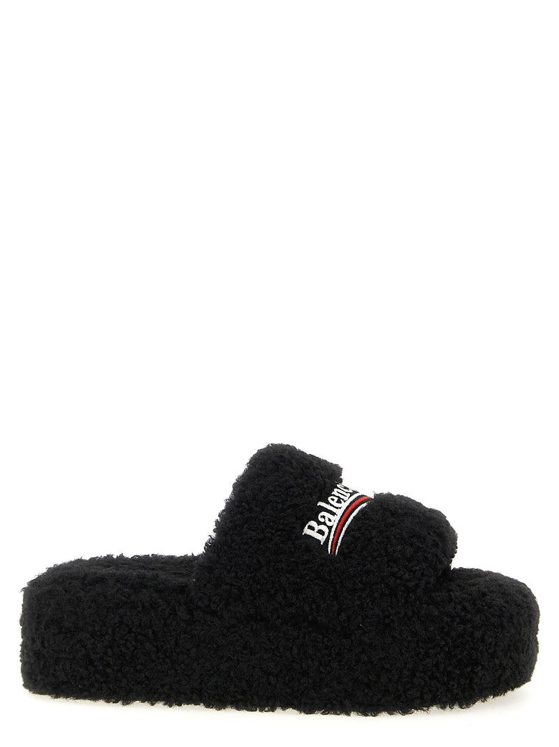 Mules Balenciaga en polyester noir
