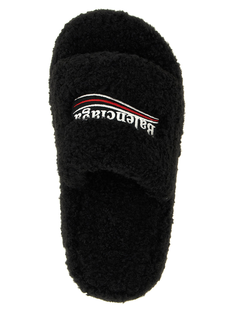 Mules Balenciaga en polyester noir