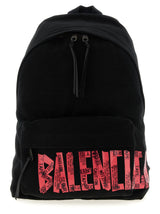 Balenciaga Black Cotton Backpack