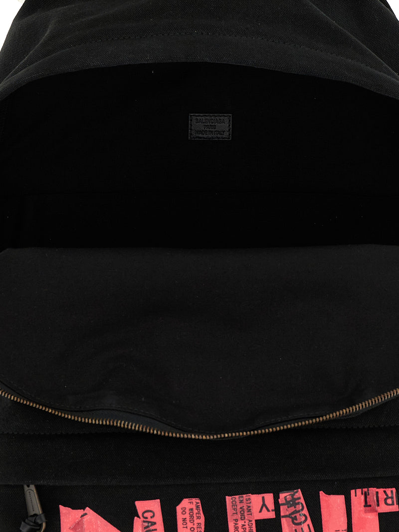 Balenciaga Tape Type Black Cotton Backpack