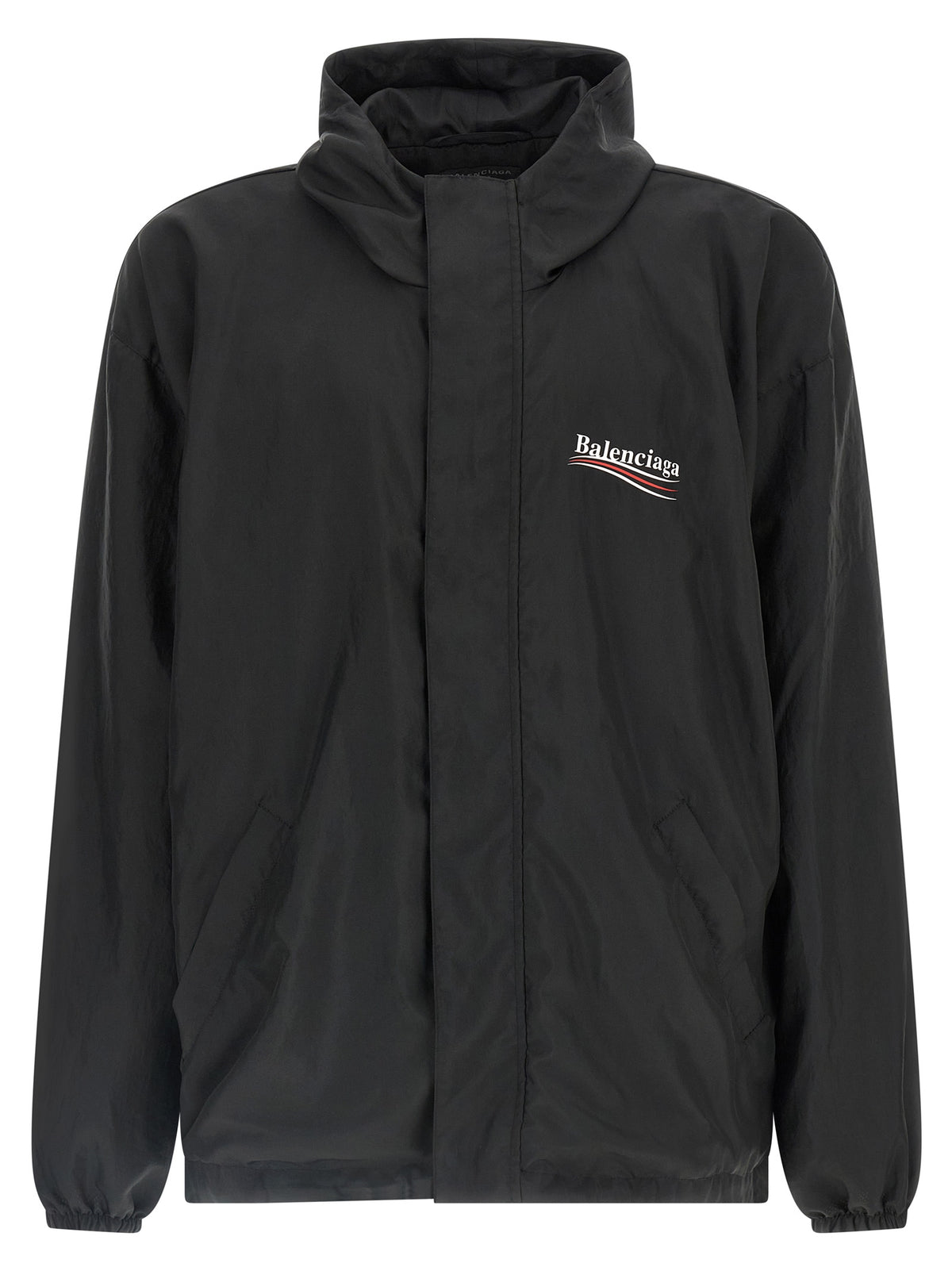 Balenciaga Black Polyester Political Campaign Windbreaker