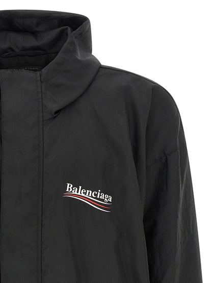 Balenciaga Black Polyester Shell Jacket