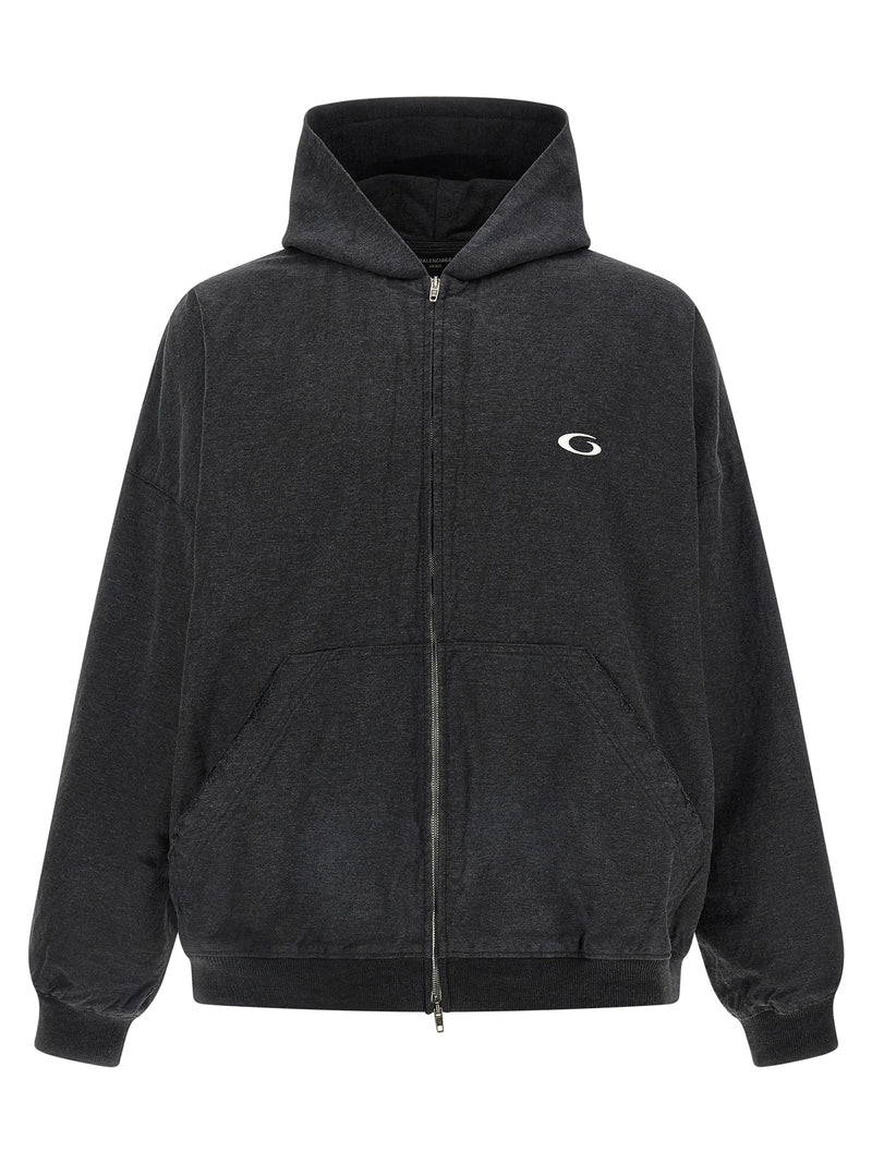 Balenciaga Gray Cotton Sweatshirt - Trompe L’Œil Design