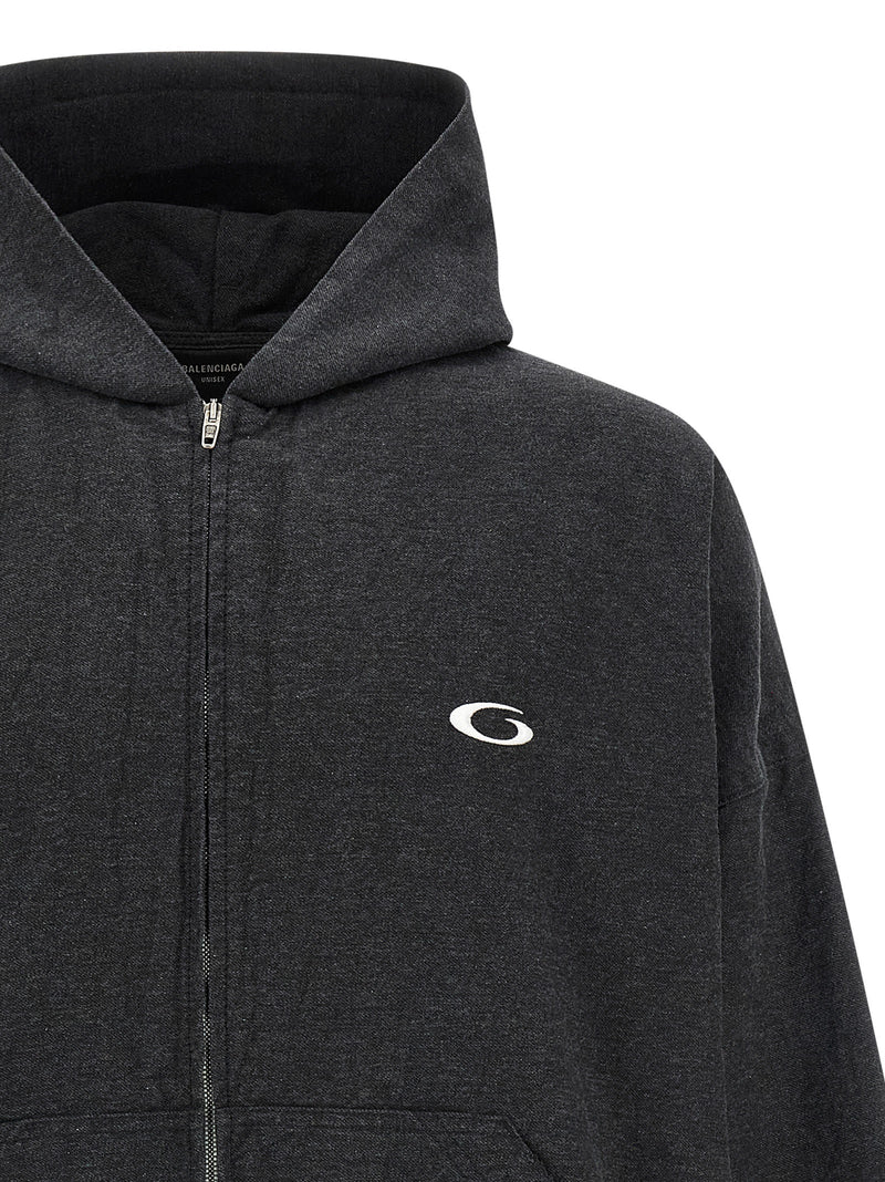 Balenciaga Gray Cotton Sweatshirt - Trompe L’Œil Design