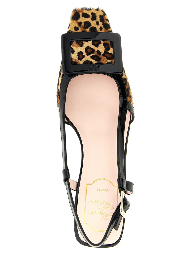 Roger Vivier Belle Viver Multicolor Calfskin Mid Heel Pumps