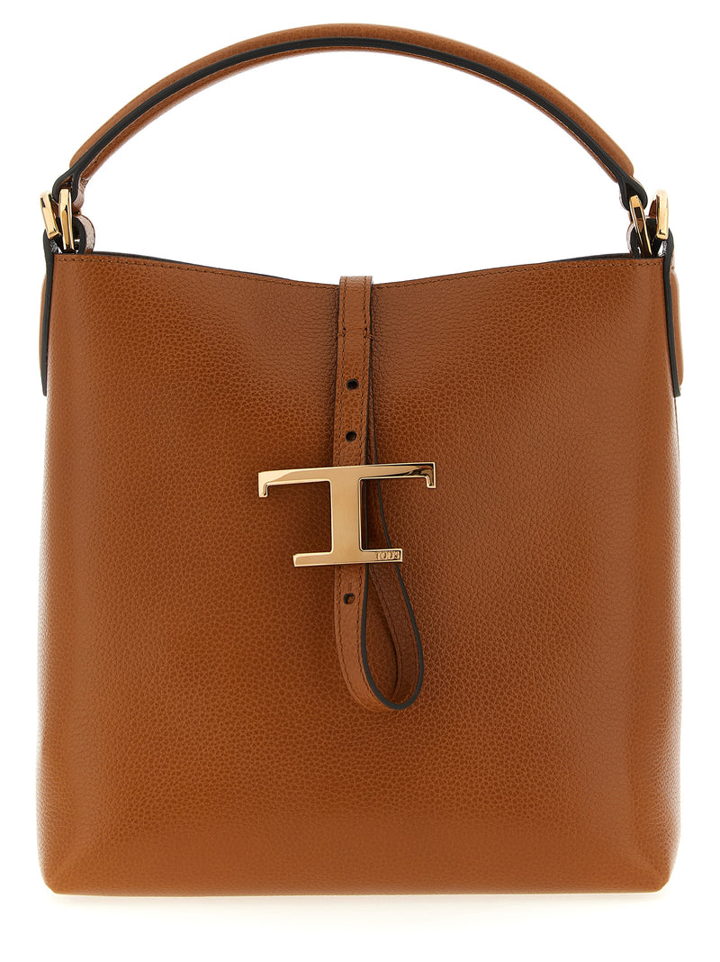 Tod's Brown Calfskin Mini Bucket Handbag