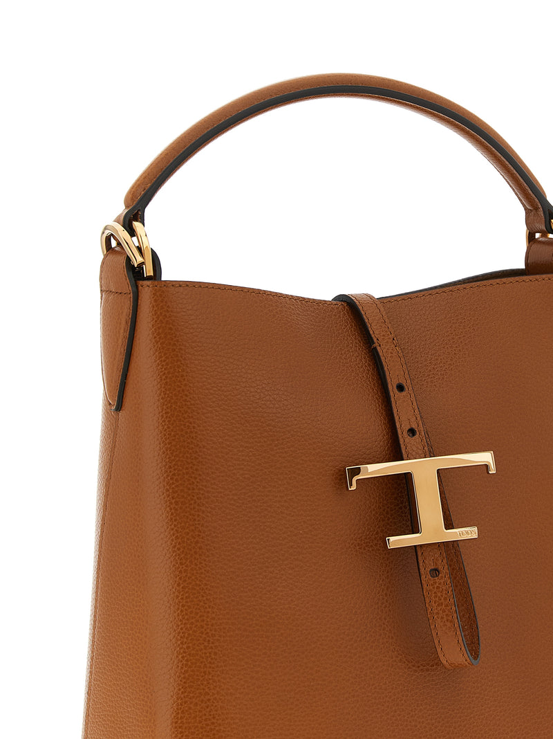Tod's Brown Calfskin Mini Bucket Handbag