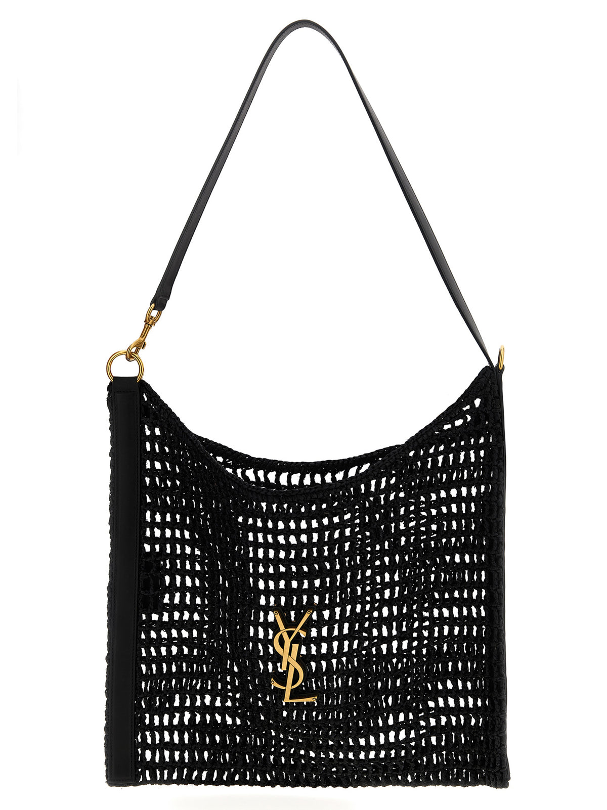 Saint Laurent Black Raffia Shoulder Bag - Oxalis Model