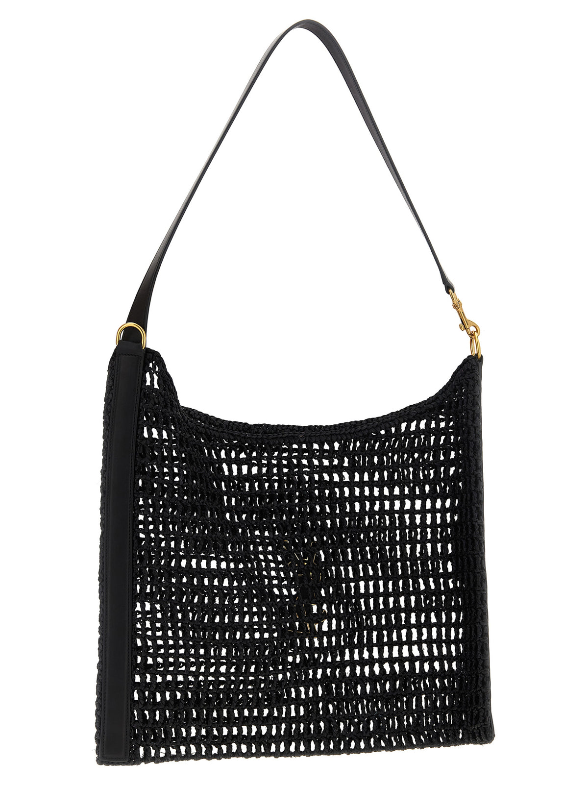 Saint Laurent Black Raffia Shoulder Bag - Oxalis Model