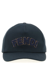 Casquette Fendi en coton bleu