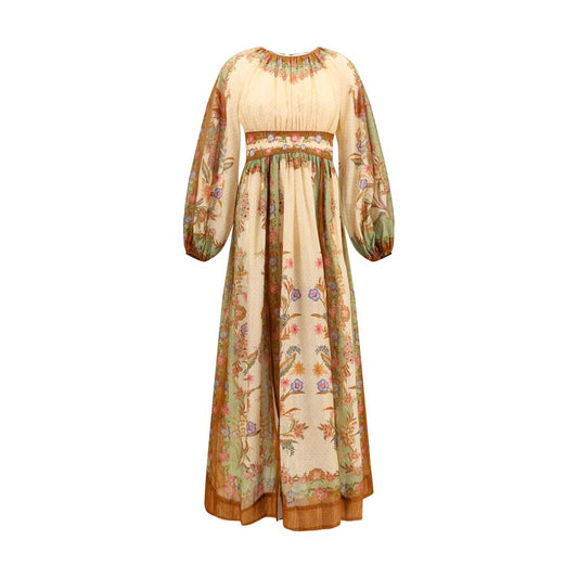 Zimmermann Indra Multicolor Cotton-Silk Maxi Dress