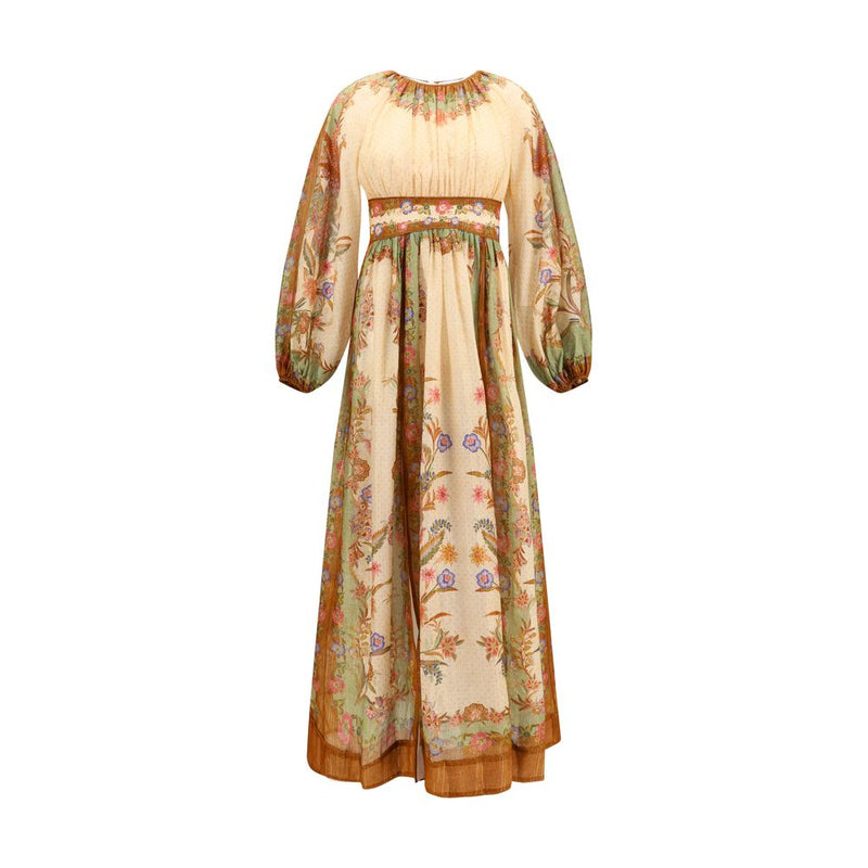 Zimmermann Indra Multicolor Cotton-Silk Maxi Dress
