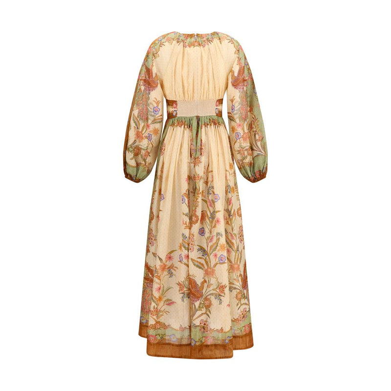 Zimmermann Indra Multicolor Cotton-Silk Maxi Dress