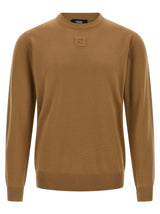 Fendi Beige Virgin Wool Cardigan for Men