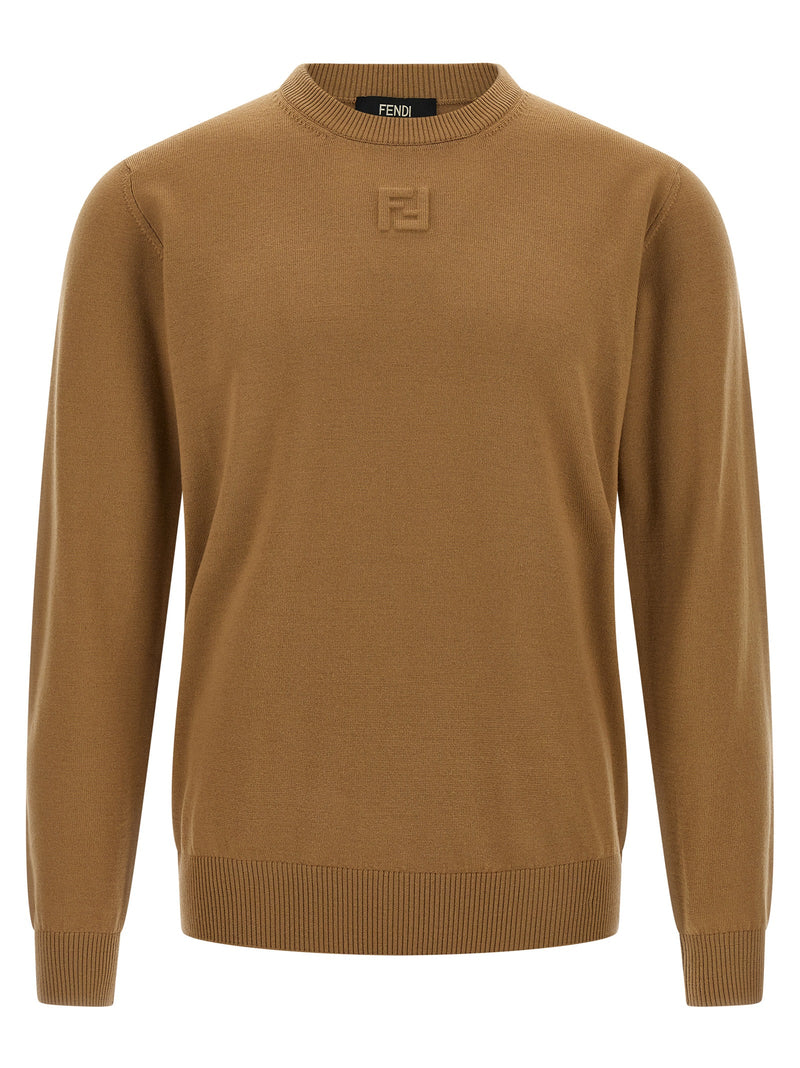 Fendi Beige Virgin Wool Cardigan for Men