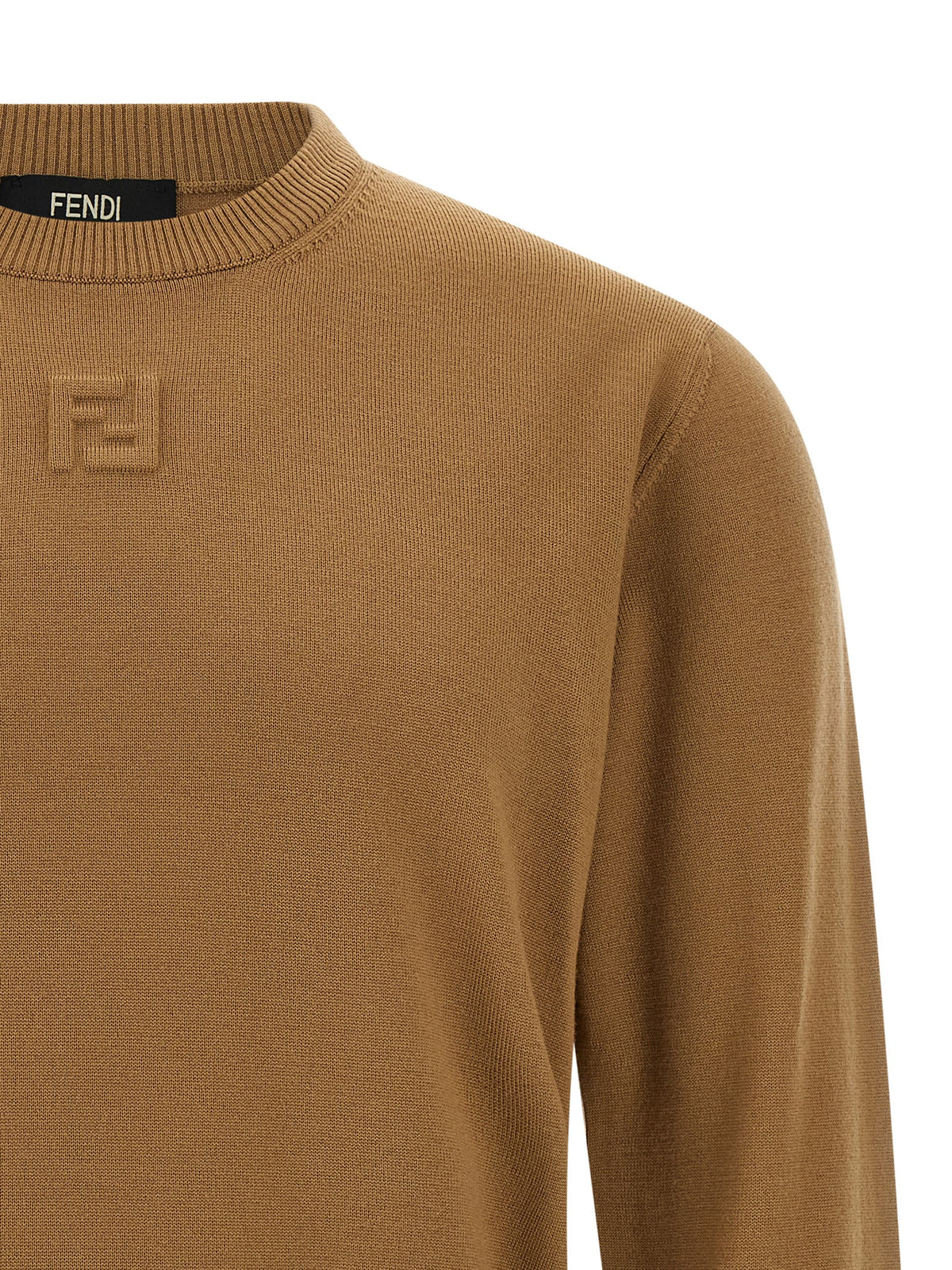 Fendi Beige Virgin Wool Cardigan for Men