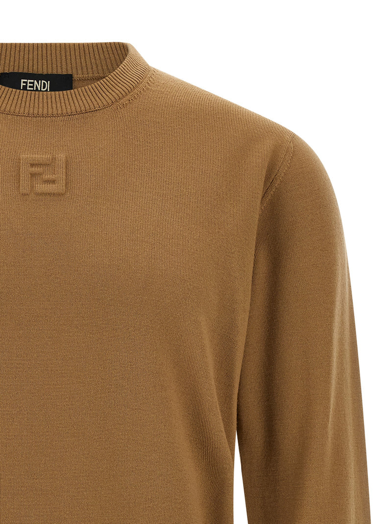 Fendi Beige Virgin Wool Cardigan for Men