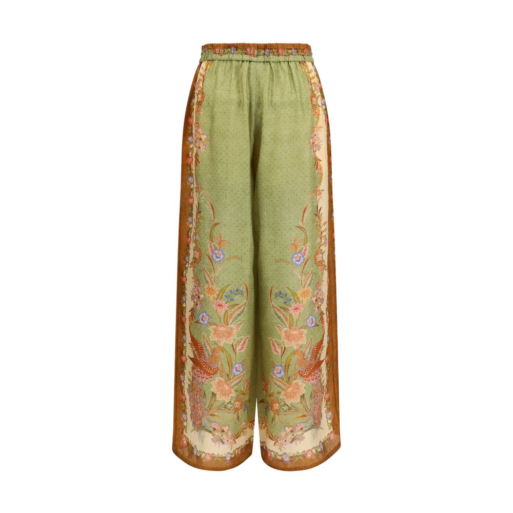 Zimmermann Indra Multicolor Silk Casual Pants