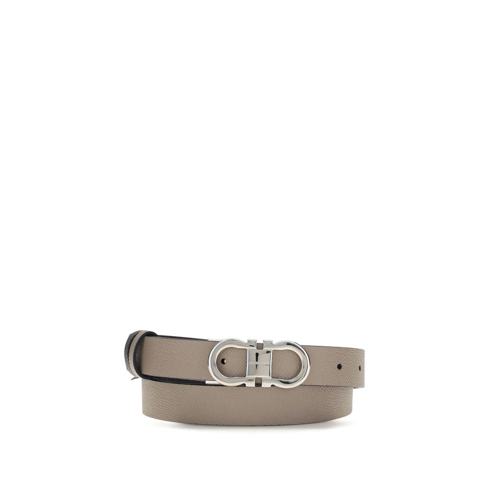 Ceinture classique Ferragamo en cuir de veau gris Bos Taurus