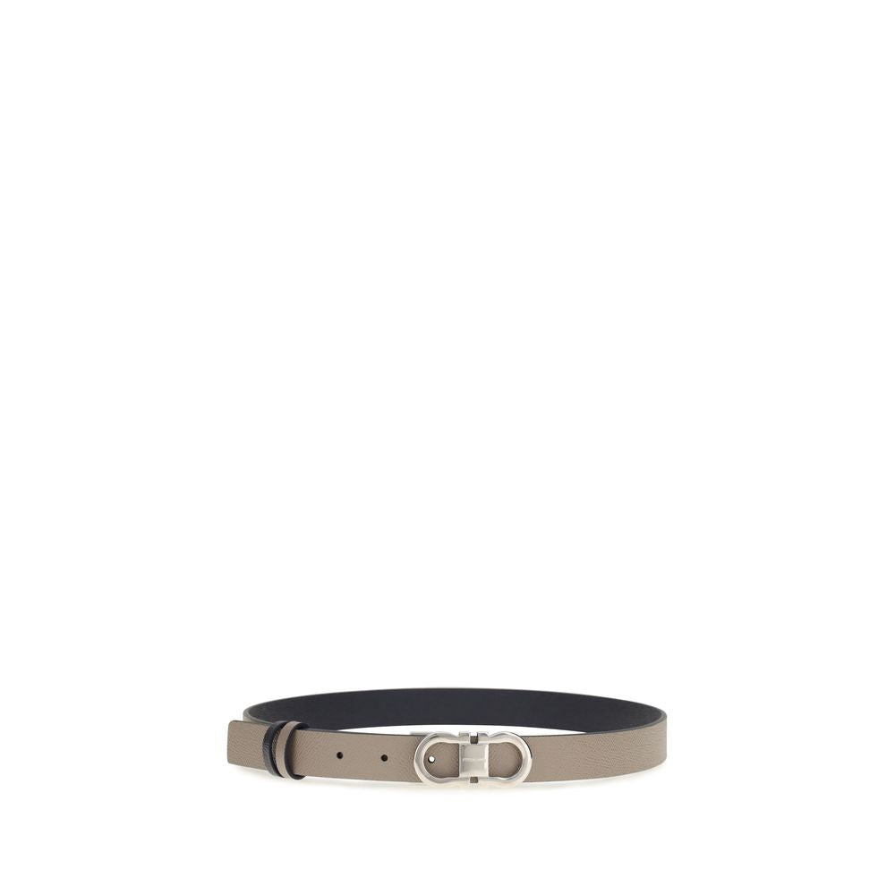 Ceinture classique Ferragamo en cuir de veau gris Bos Taurus