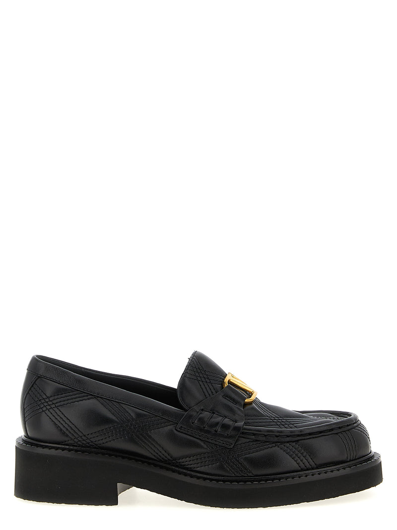 Valentino Garavani Black Lamb Leather Slip-On Loafers