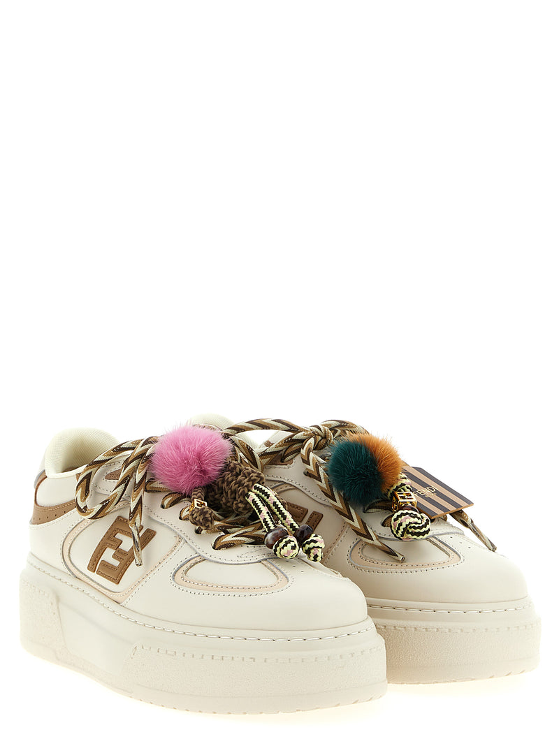 Baskets compensées Fendi en veau multicolore