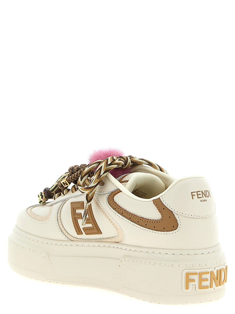 Baskets compensées Fendi en veau multicolore