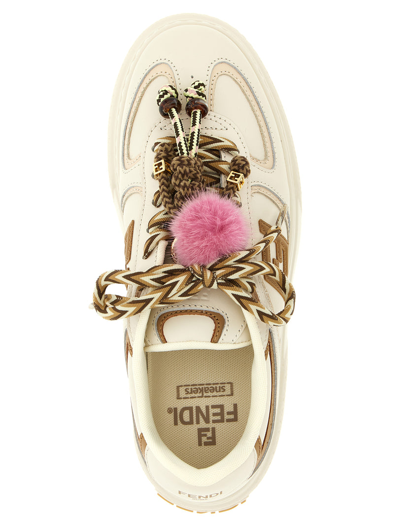 Baskets compensées Fendi en veau multicolore