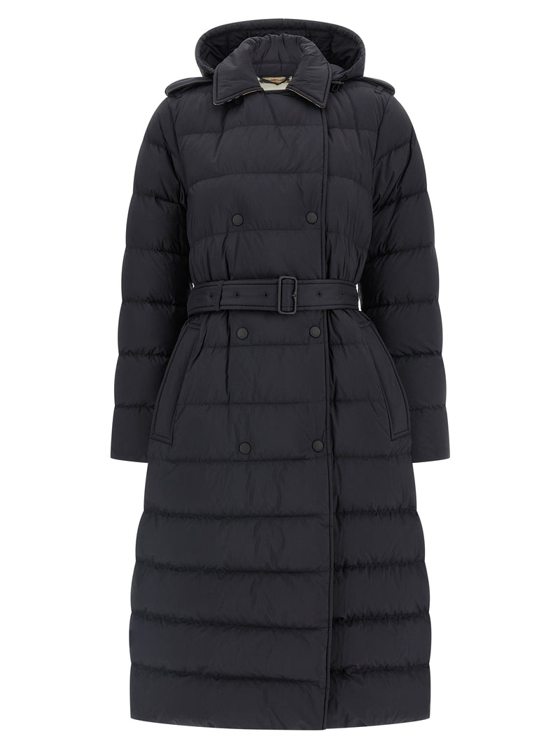 Burberry Black Polyamide Trench Coat with Removable Hood