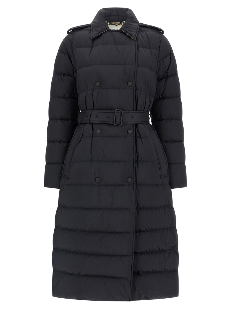 Burberry Black Polyamide Trench Coat with Removable Hood