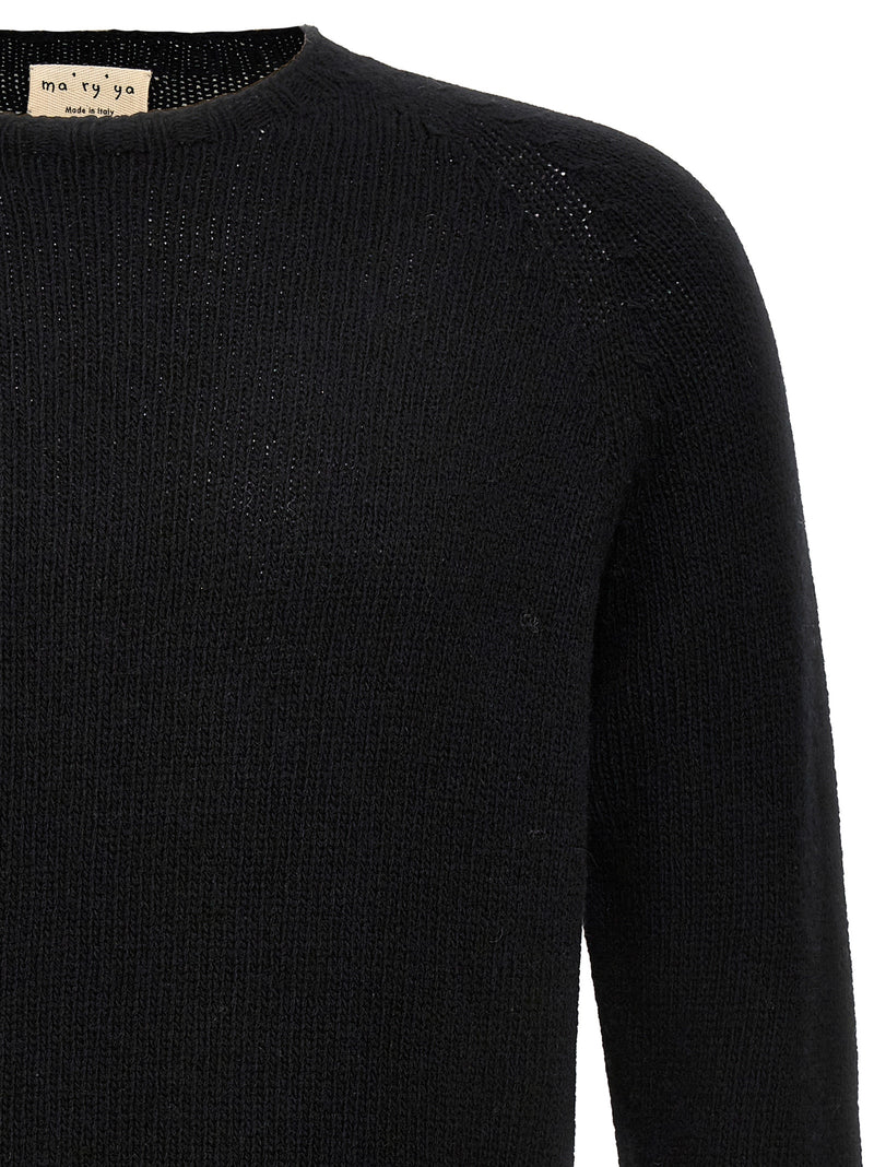 MA'RY'YA Black Virgin Wool Cardigan