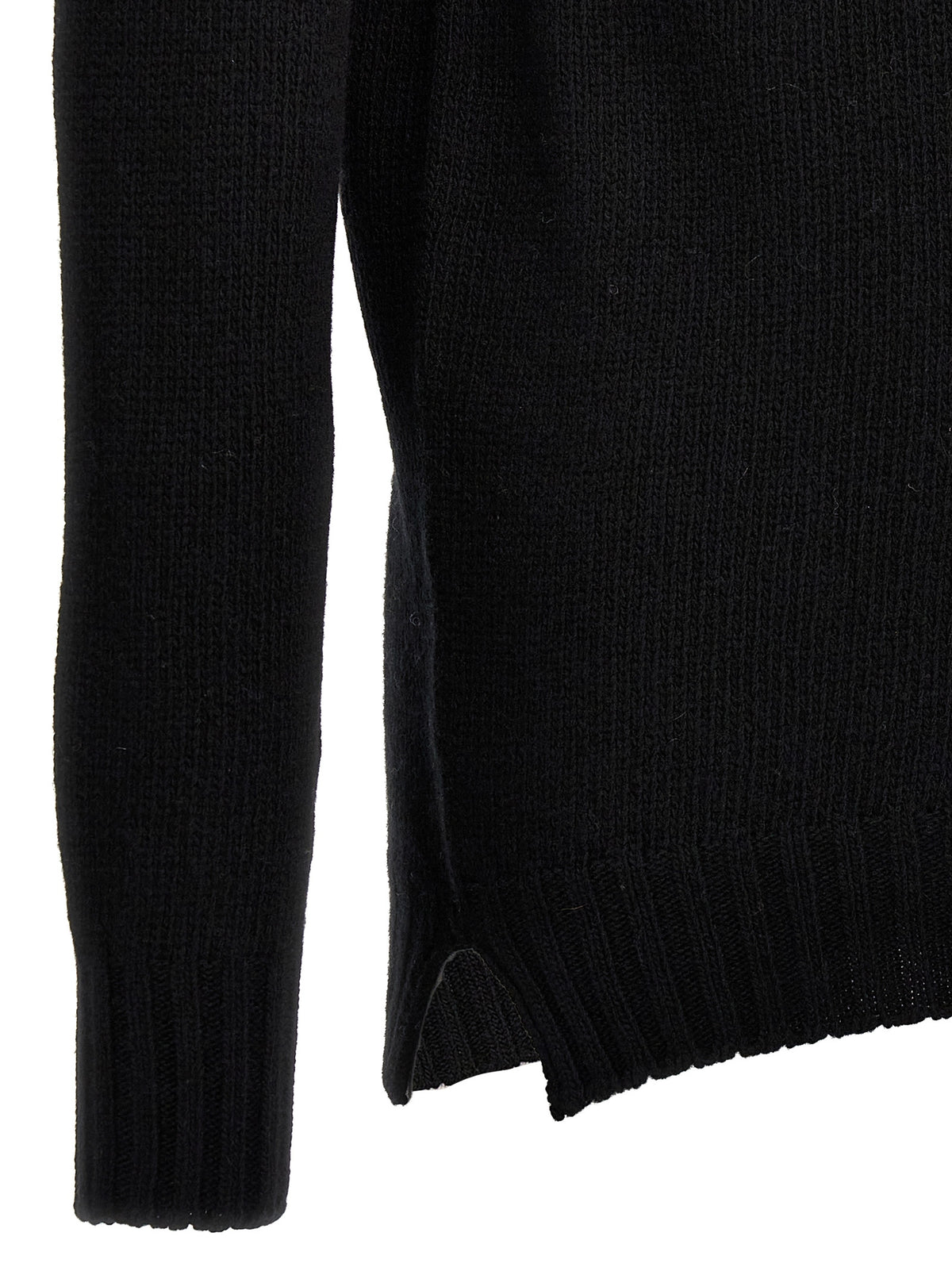 MA'RY'YA Black Virgin Wool Cardigan