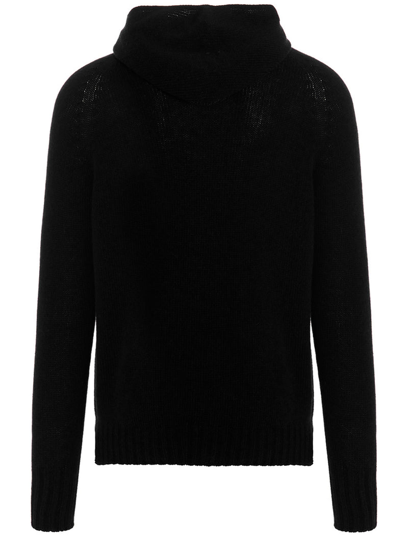 MA'RY'YA Black Virgin Wool Cardigan - Luxurious Comfort