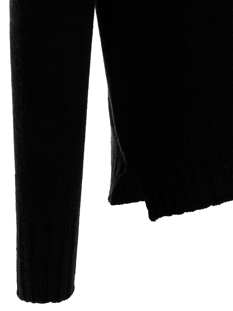MA'RY'YA Black Virgin Wool Cardigan - Luxurious Comfort