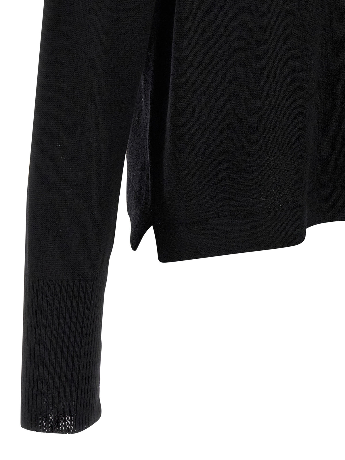 MA'RY'YA Black Virgin Wool Cardigan