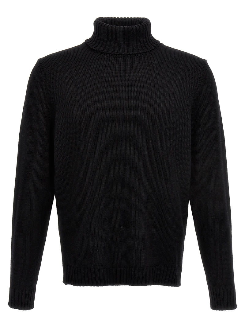 ZANONE Black Virgin Wool Cardigan for Men
